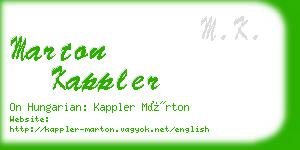 marton kappler business card